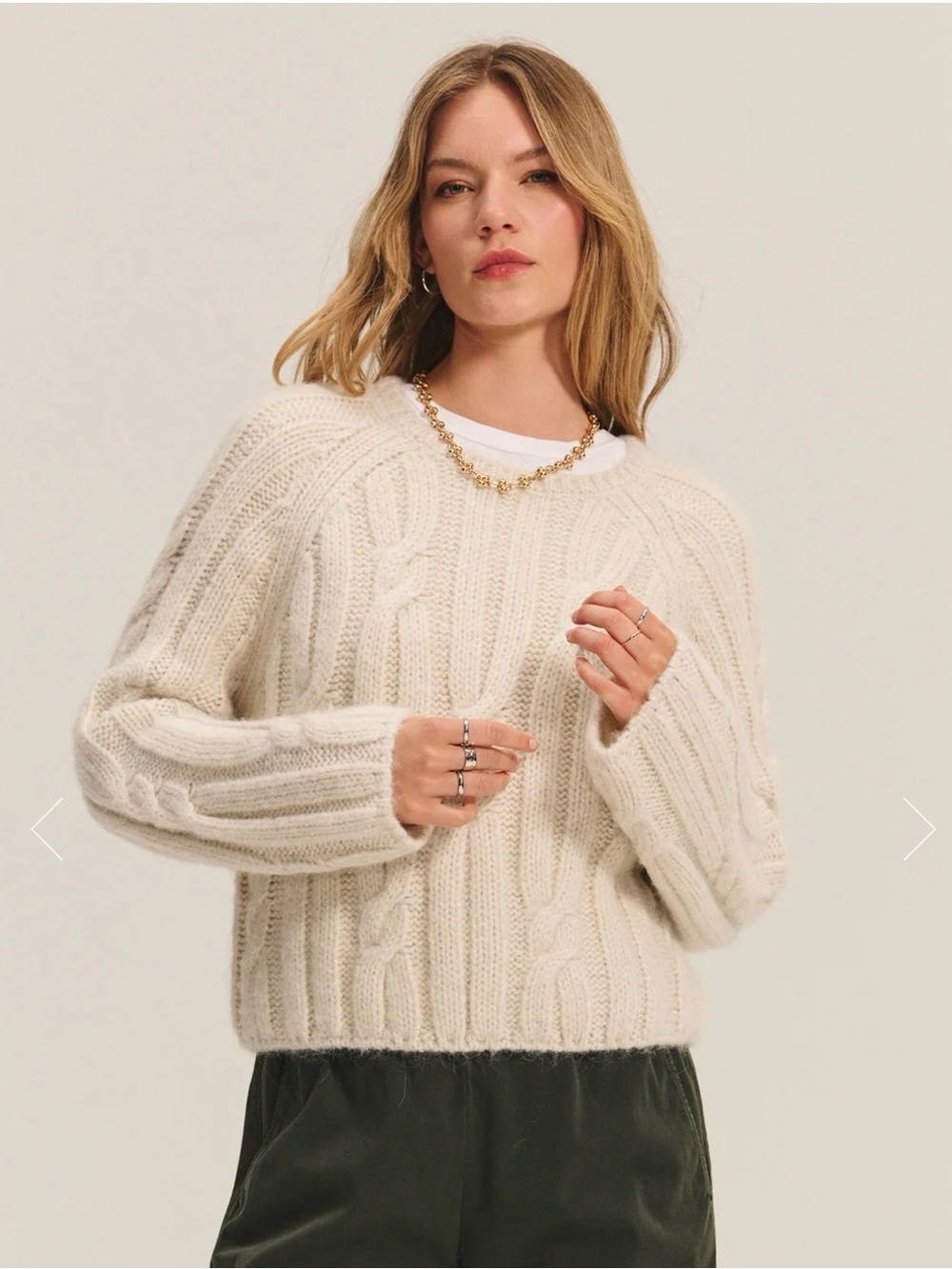 NWT: Women’s Velvet by Graham & Spencer Marina Sweater in Ivory, Size Small